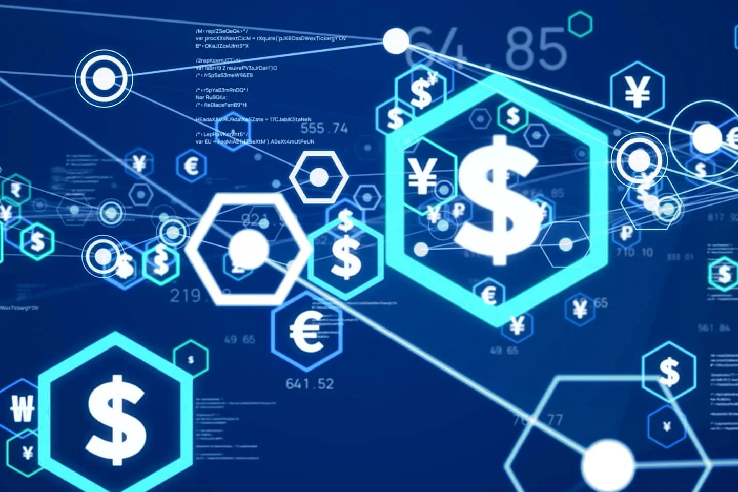 MT4 VPS Hosting header image showing data and currency symbols