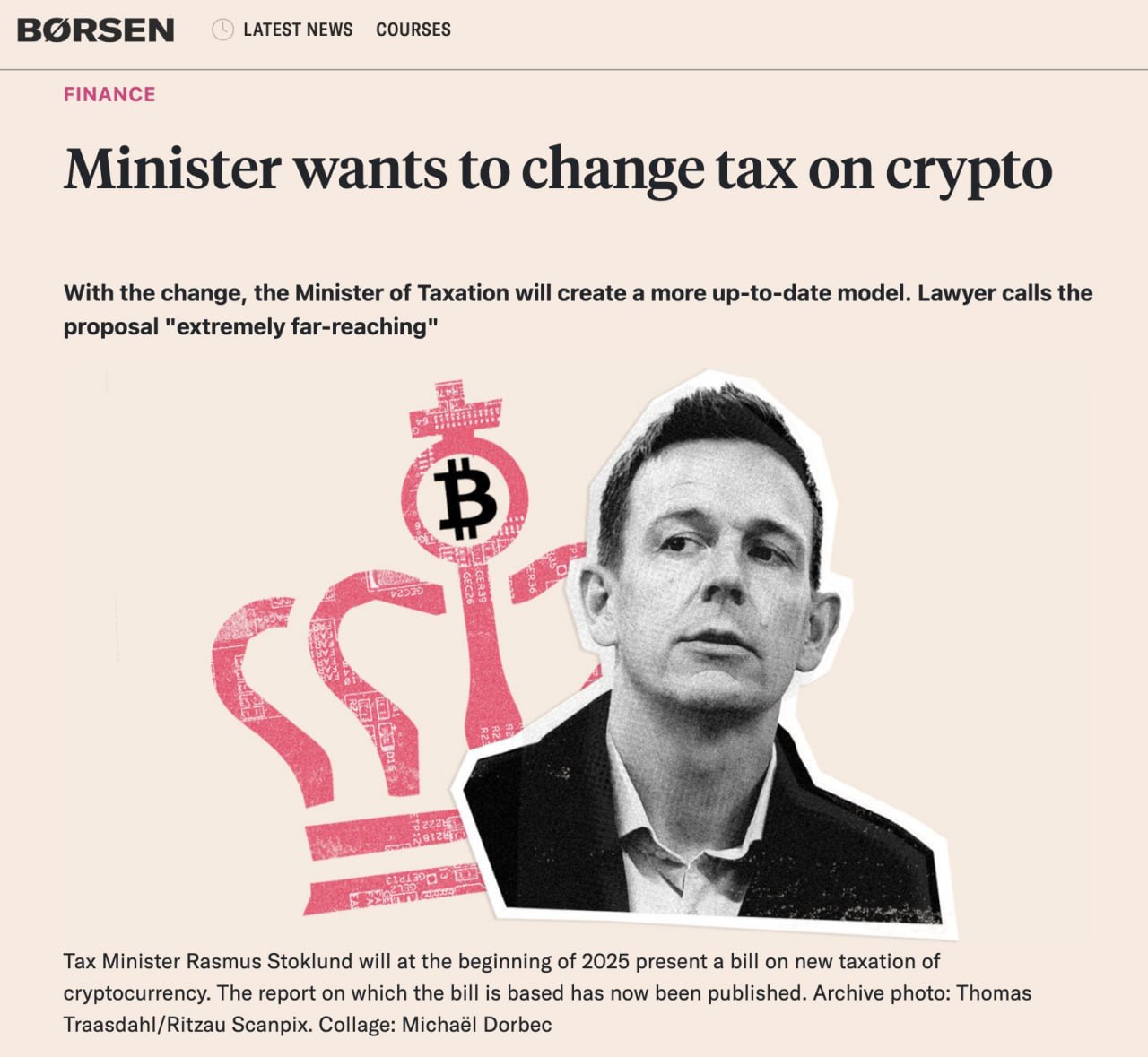 BREAKING: 🇩🇰 Denmark’s Minister of Taxation proposes unrealized gains tax onBitcoin and crypto❗️