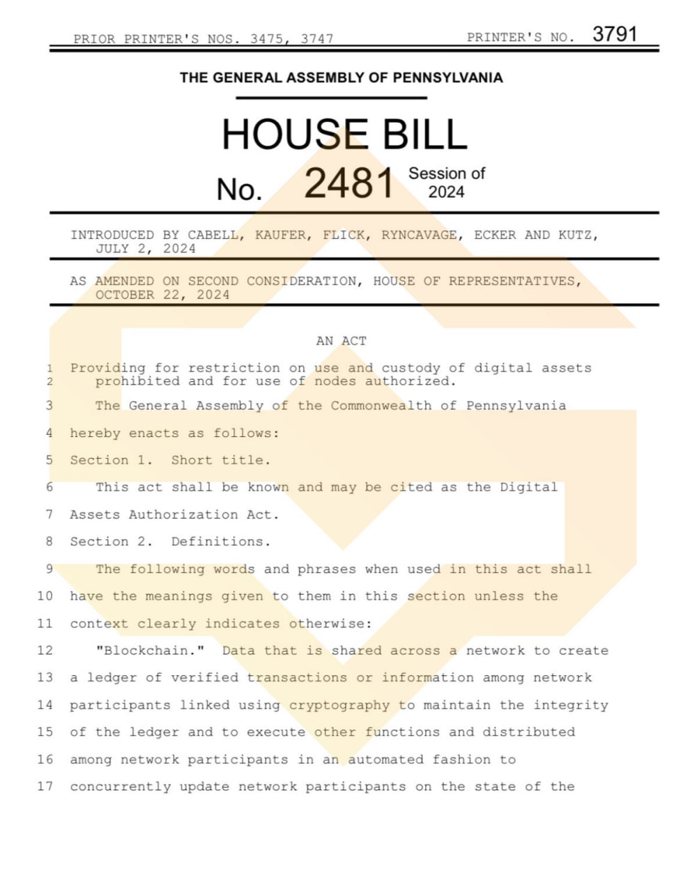 BREAKING: 🇺🇸 The state of Pennsylvania has passed ‘Bitcoin Rights’ in the House by a sweeping majority